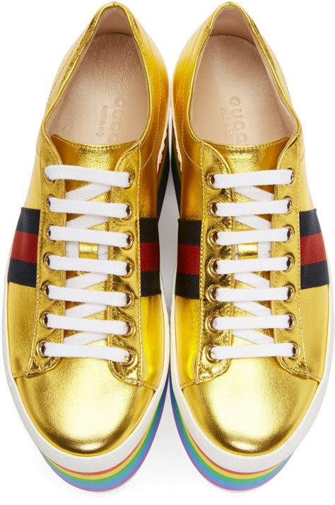 how to lace gucci sneakers|gucci rainbow platform sneakers.